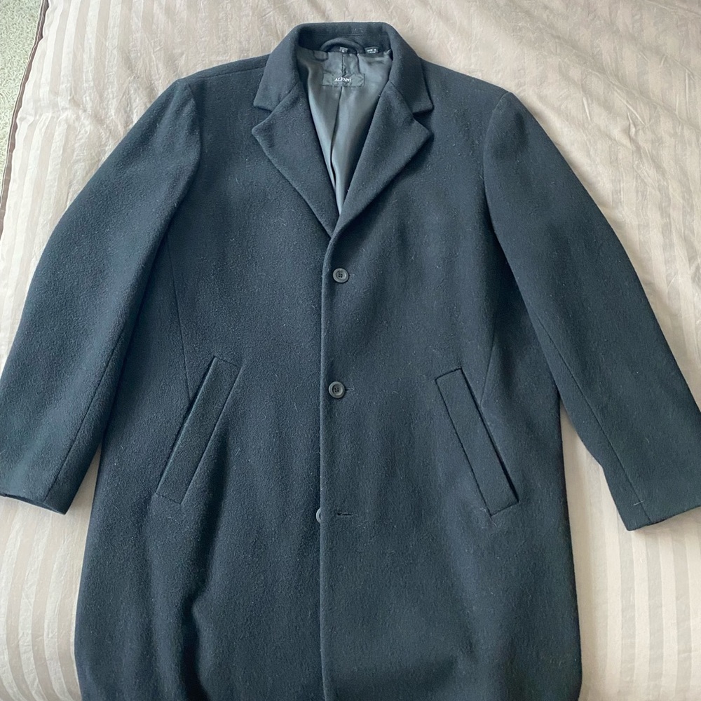 Black long overcoat